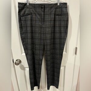 Michel Studio Collection Grey Plaid Dress Pants Size 16